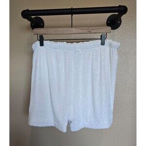Trina‎ Turk Women's White Idol Sequin Shorts Size Large